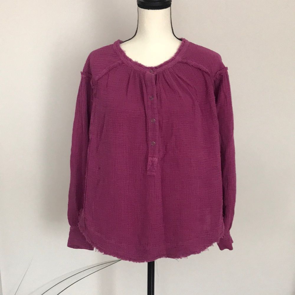 Free People Long Sleeves Fuchsia Top size XS